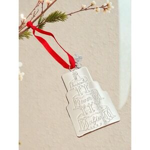 2018 Happily Ever After Lenox Kate Spade Silverplate Cake ornament